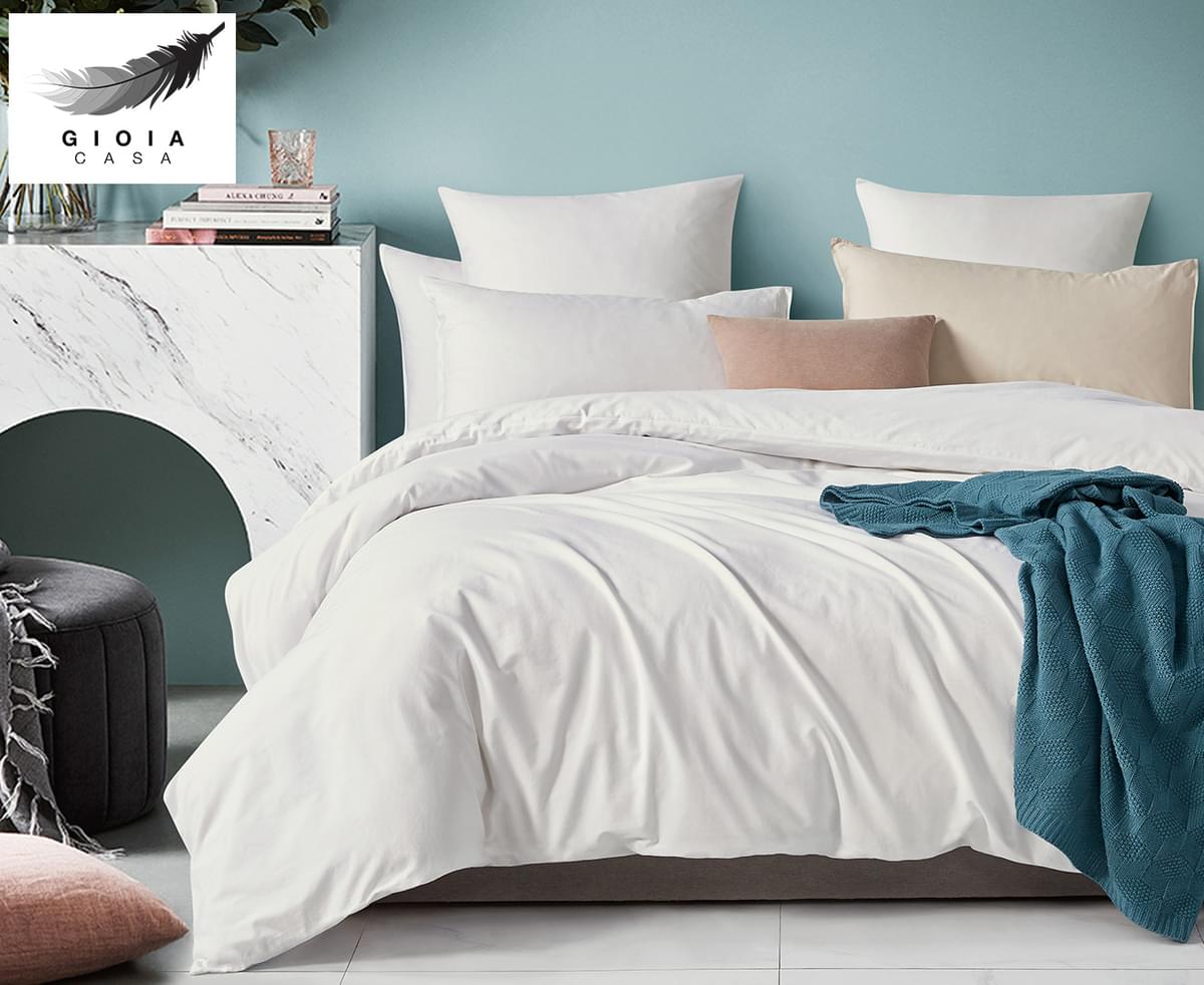 Gioia Casa Manhattan 100% Cotton Reversible Super King Bed Quilt Cover Set  - Charcoal
